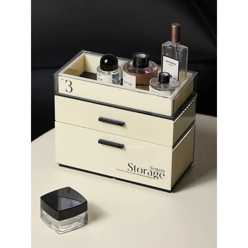 

Minimalist medieval internet celebrity rectangular cosmetic storage box, drawer box, dustproof acrylic organized desktop shelf