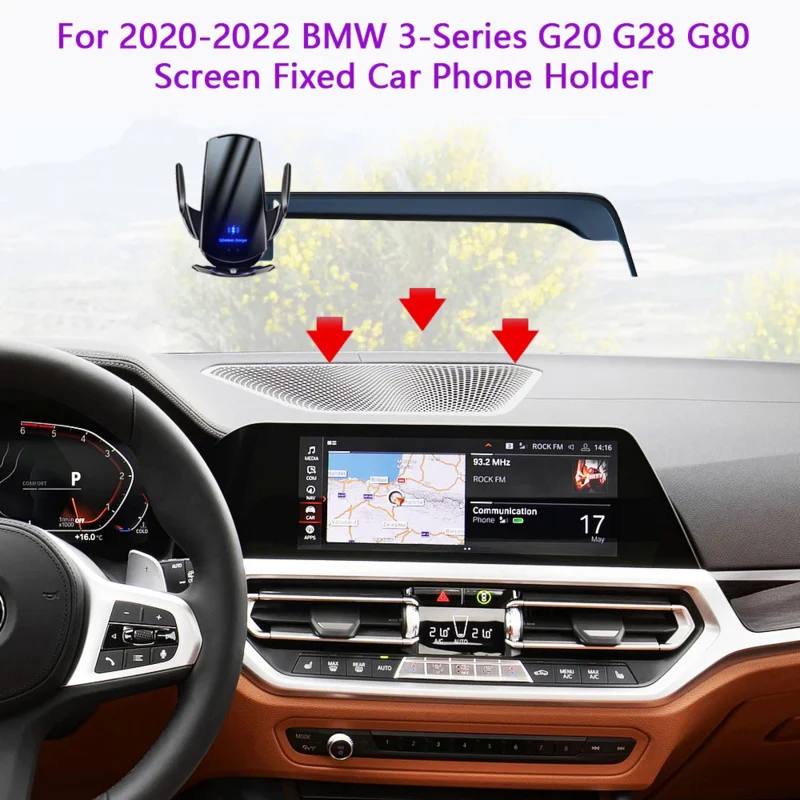 

For BMW 3 Series G20 G28 G80 2020 2021 2022 Car Phone Holder Screen Fixed Base Navigation Bracket Wireless Charging Accessories