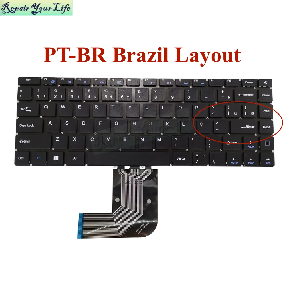 PRIDE-K3892 US English LA Brazil Keyboard For Chuwi HeroBook Pro Laptop 14.1 CWI514 CW1514 MB3181004 XK-HS105 Notebook Keyboards