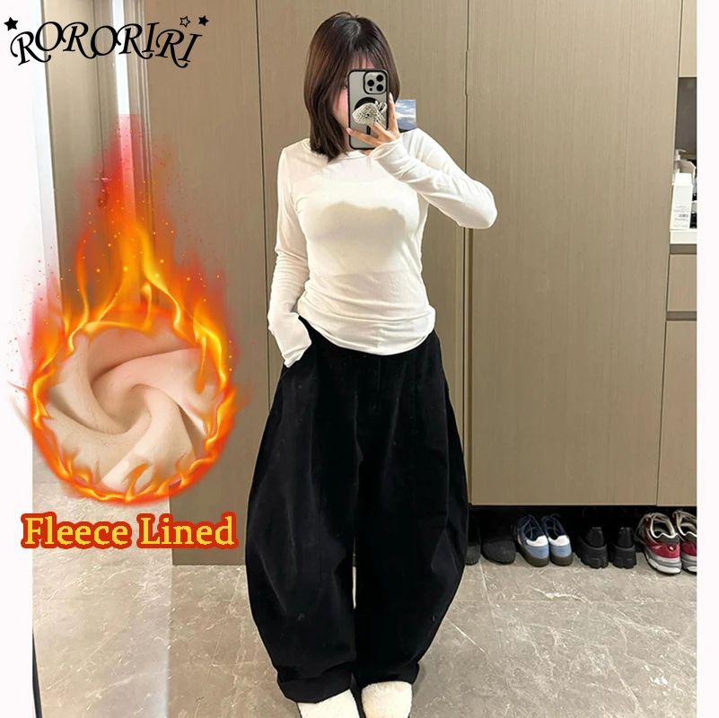 

RORORIRI женские американские винтажные черные, серые джинсы с изогнутым подолом, свободные брюки с банановыми штанинами, джинсы-бочонки, зимняя женская одежда