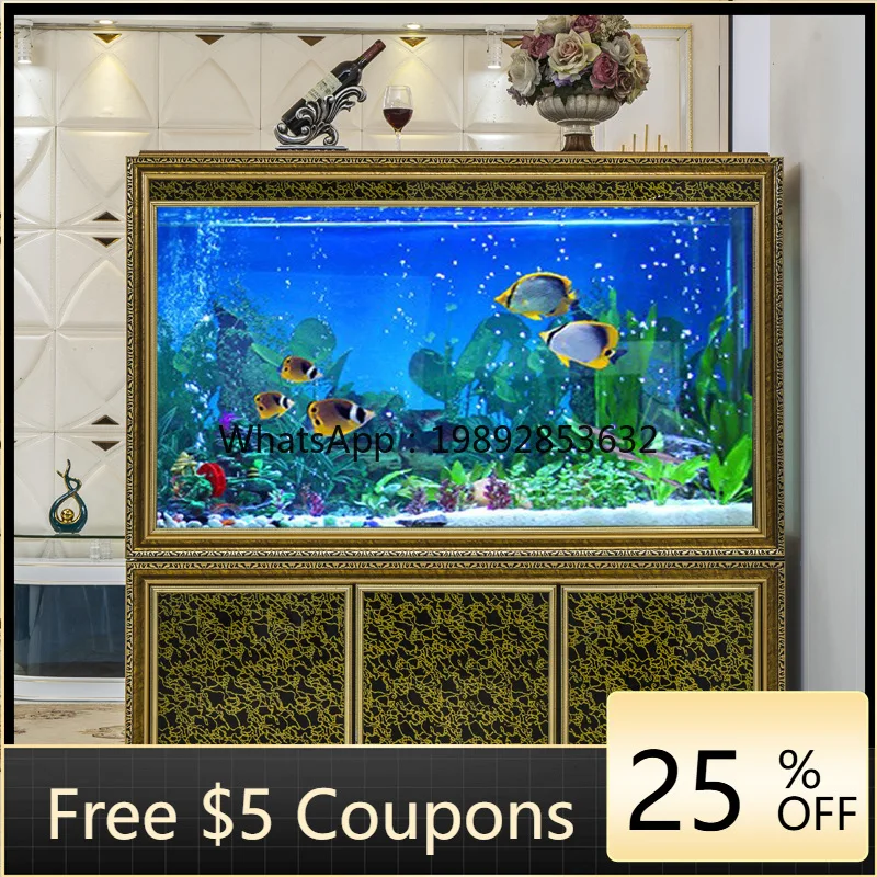 YFY Rectangular Fish Tank Screen Goldfish Tank Bottom Filter Living Room Medium and Large Aquarium Living Room Fish Tank