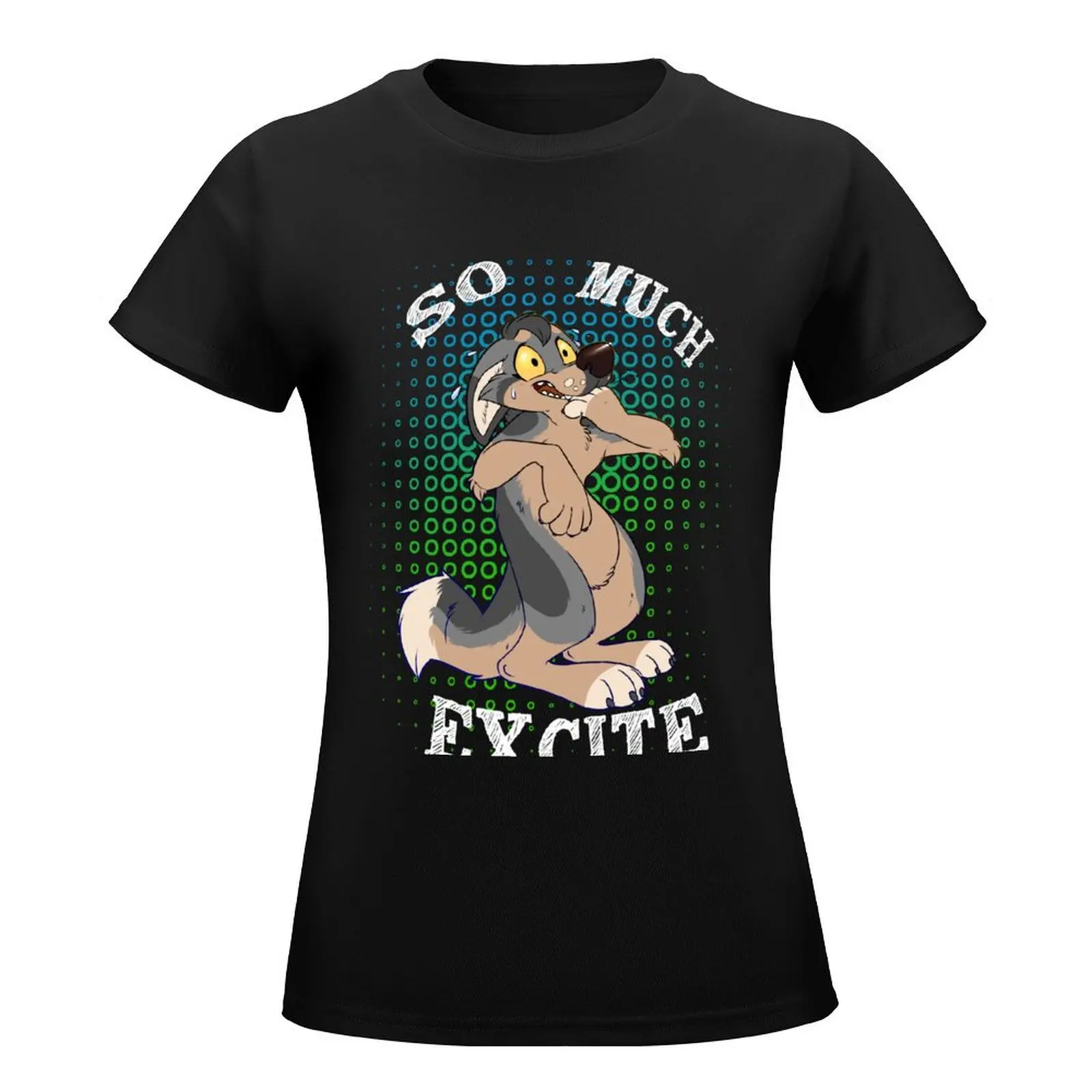 SO MUCH EXCITE!-CoyoteFem T-Shirt tops cute clothes oversized Women t shirt