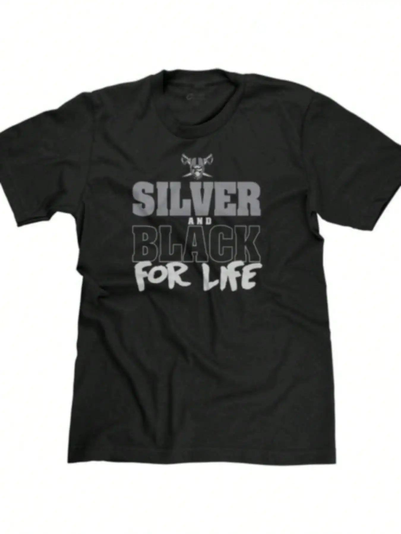 

Silver And Black For Life Oakland Fan Parody Men's T-Shirt Black Funny Sports Apparel For Oakland Athletics Fans Perfect Gift