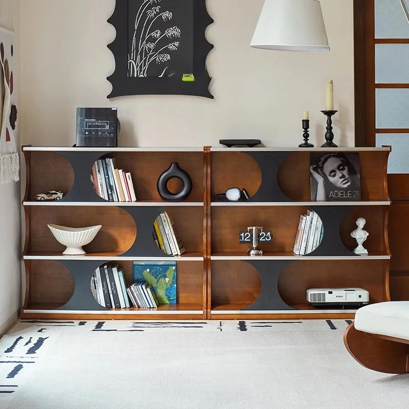 

Ретро-дисплей из цельного дерева, обеденный боковой крыльцо, гостиная, книжная полка для хранения, комбинированный низкий шкаф