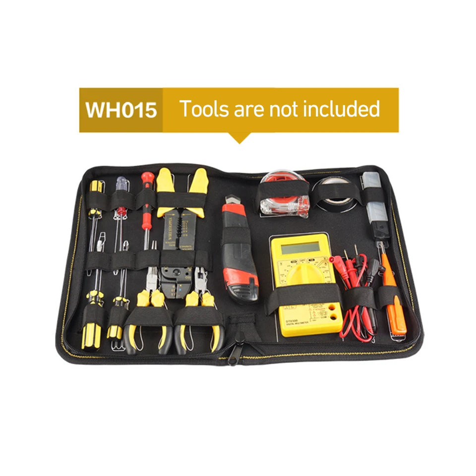 

Сумка для мультиметра с мягким отделением - водонепроницаемый органайзер для инструментов из холста и оксфорда с множеством карманов на молнии WH015