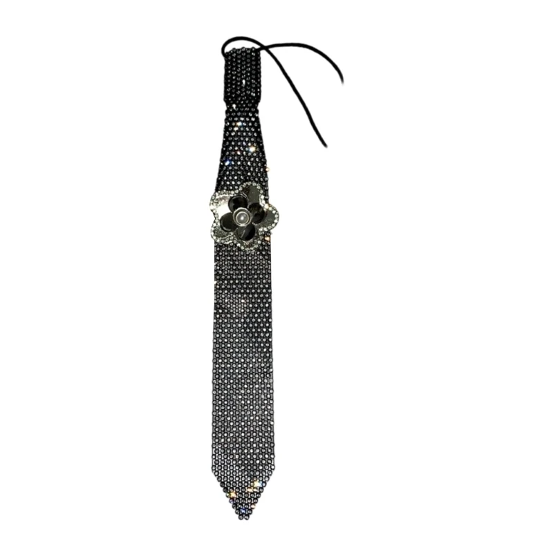 2026 New Sparkling Detachable Collar Necklace With Floral Rhinestones Lightweight Accessory Adjustable Ties For Daily Office Use
