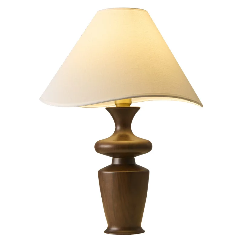 

Wabi Sandy wind solid wood desk lamp, living room study bedroom bedside Japanese desk lamp