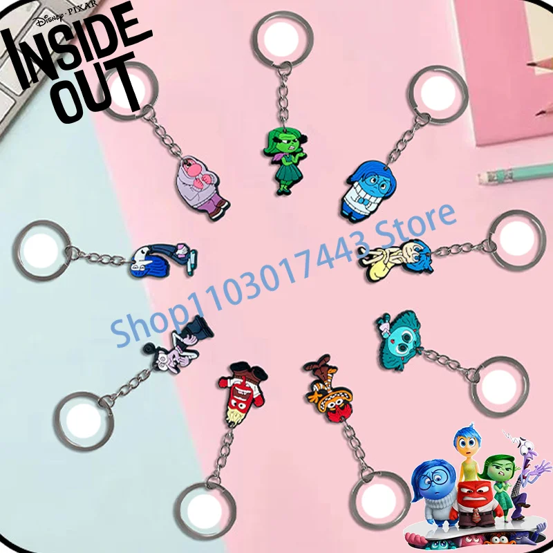 

9 Styles Disney Inside Out 2 Cartoon Anime Disney Keychain New Keyring Key Chain Car Pendant Kids Toys Gifts Wholesale