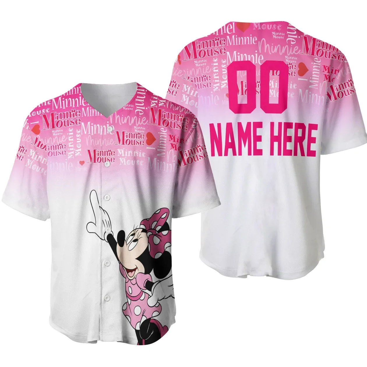 Custom Name Disney Baseball Jersey Mens Womens Custom Name T Shirt Minnie Mickey Y2k Baseball Jersey