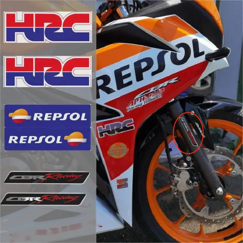 Reflective HRC Helmet Sticker For HONDA CBR Body Waterproof Car Logo Showa Shock Absorbing Motorcycle Decoration Accessories