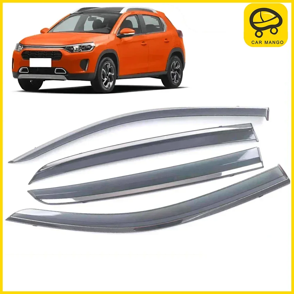 

Chrome Strips Rain Guards for Citroen C3-XR 2015-2020 Window Visor Wind Deflectors Door Visor Vent Shades Ventvisor
