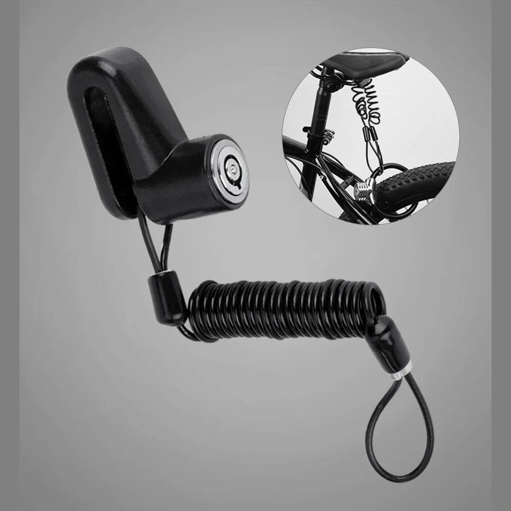 4pcs Anti Spring Rope Wire For Motorcycle Disc Brake Security Cable Durable Bike Lock Wire Reminder Lock Cable Black