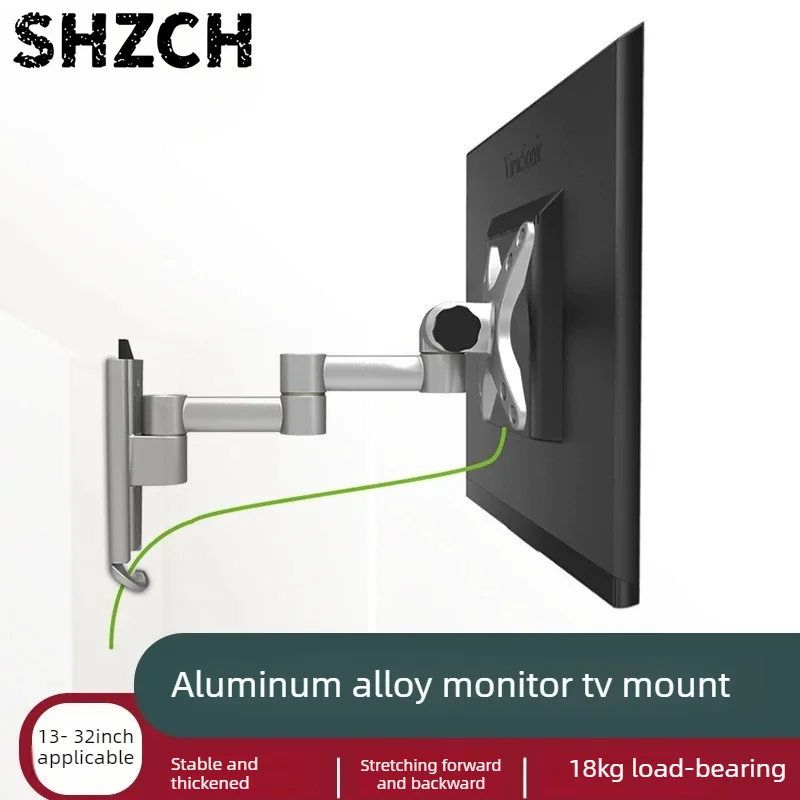 Monitor Wall Mount Bracket Telescopic Mechanical Swing Arm Adjustable Display Support Foldable Rotatable Screen Stand for Office