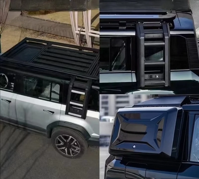 03 Aluminum Alloy Custom Body Parts Kit Modified Roof Luggage Rack Platform Ladder Side Bag Ornament Applicable