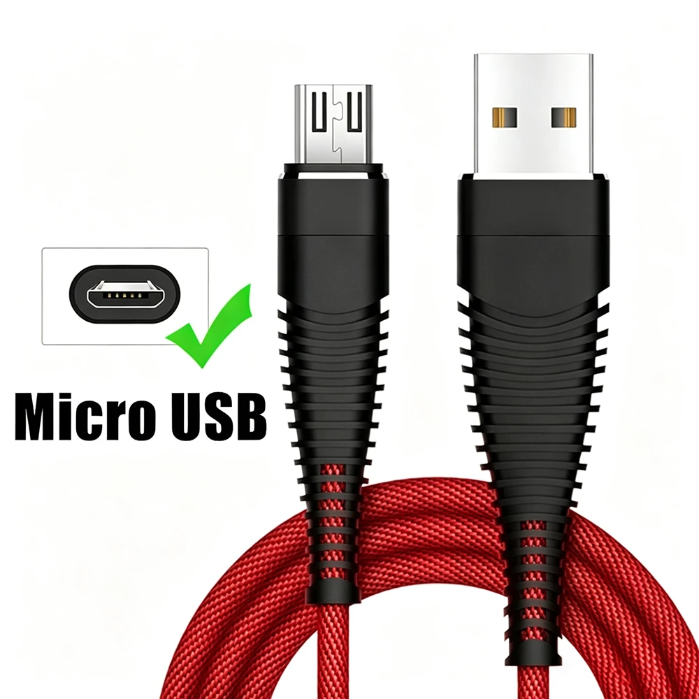 Anti-Bending SR Design Micro USB Charging Data Cable For Redmi 10A 12C Honor 9i 20i OPPO R11 R15 A77 Realme C31 C33 VIVO Y85 Y93