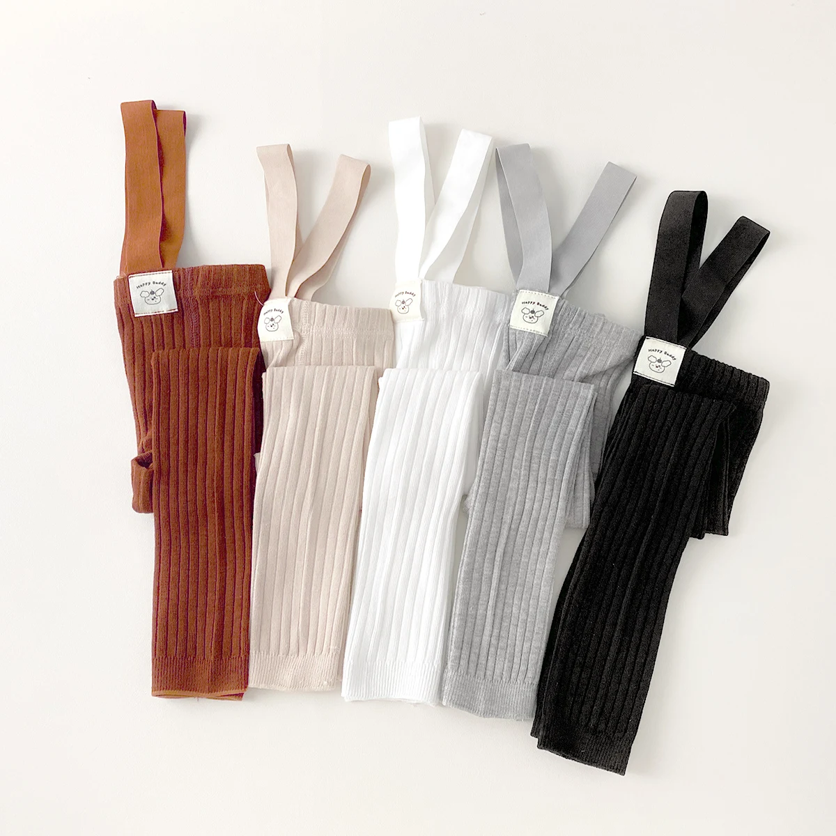 1 Stück Baby-Leggings, Overalls in einfachen einfarbigen Farben und Streifen, mittlere Dicke, geeignet für den täglichen Gebrauch in allen Jahreszeiten – Detail 3