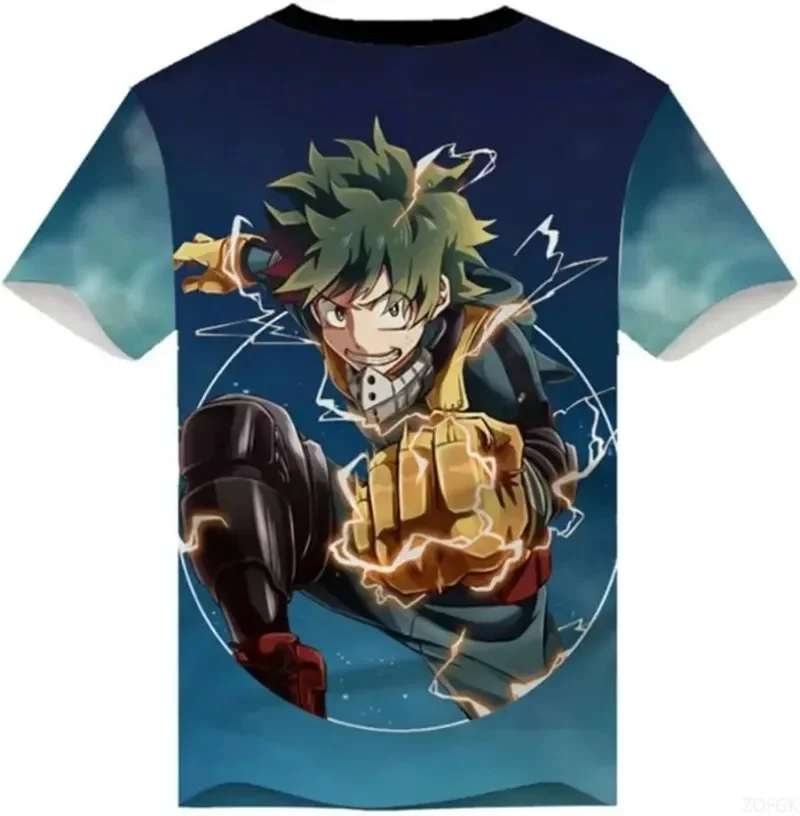 My Hero Academia Deku Anime-Print-T-Shirt, schnell trocknendes, atmungsaktives, lässiges Oberteil für Männer, Frauen, Kinder, passendes Streetwear-T-Shirt für die Familie – Detail 7