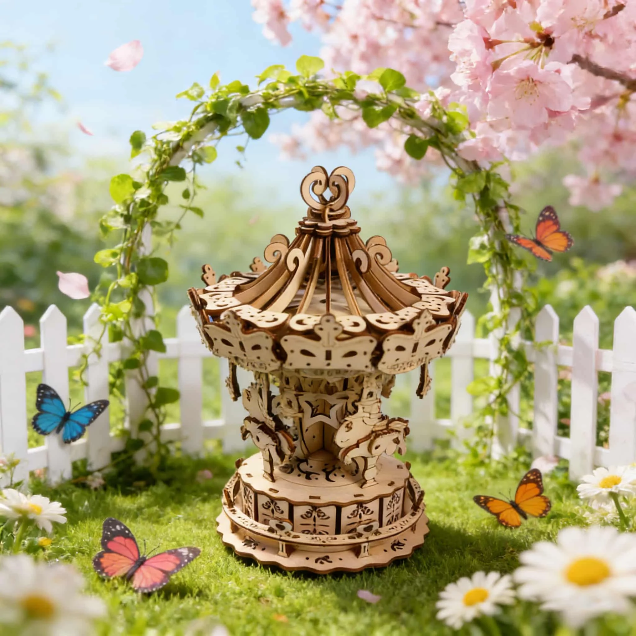 3D Trojan Carousel Wooden Puzzle, DIY Model Kit, Handcrafted Gift, Home Decor, Birthday/Valentine's Day Gift