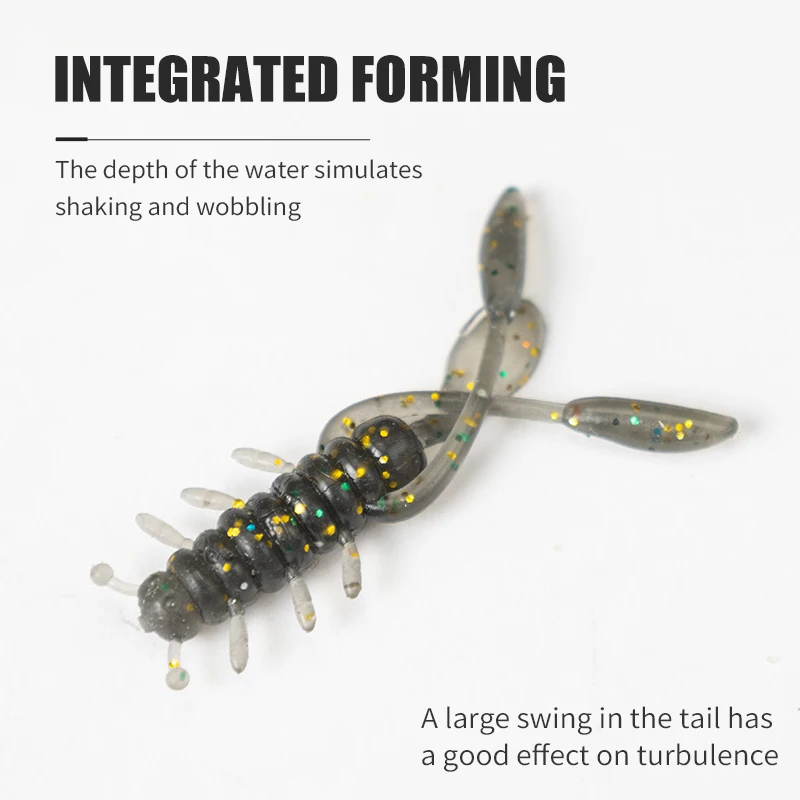 LUSHAZER 20 قطعة/الوحدة لينة إغراء يرقة الاصطناعي السحر 45 مللي متر الصيد الطعم ل باس الكارب دودة صغيرة لينة الصيد السحر #3