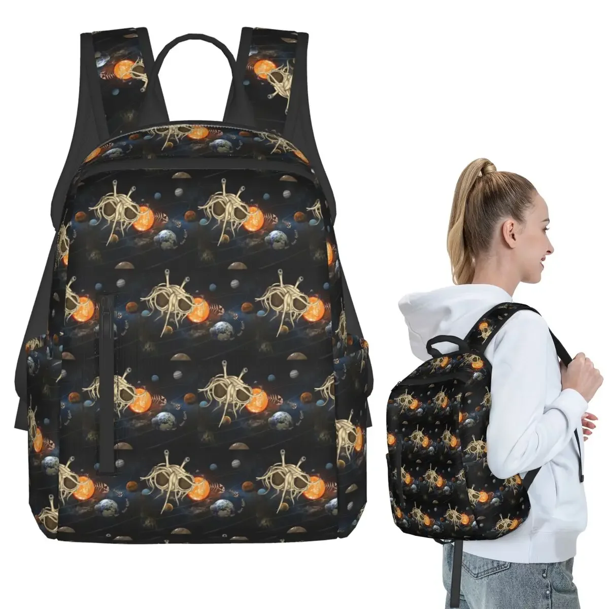 The Flying Spaghetti Monster Flying Spaghetti Monsterism FSM Backpack Student BookBag School Bag Laptop Shoulder Bags Men Women