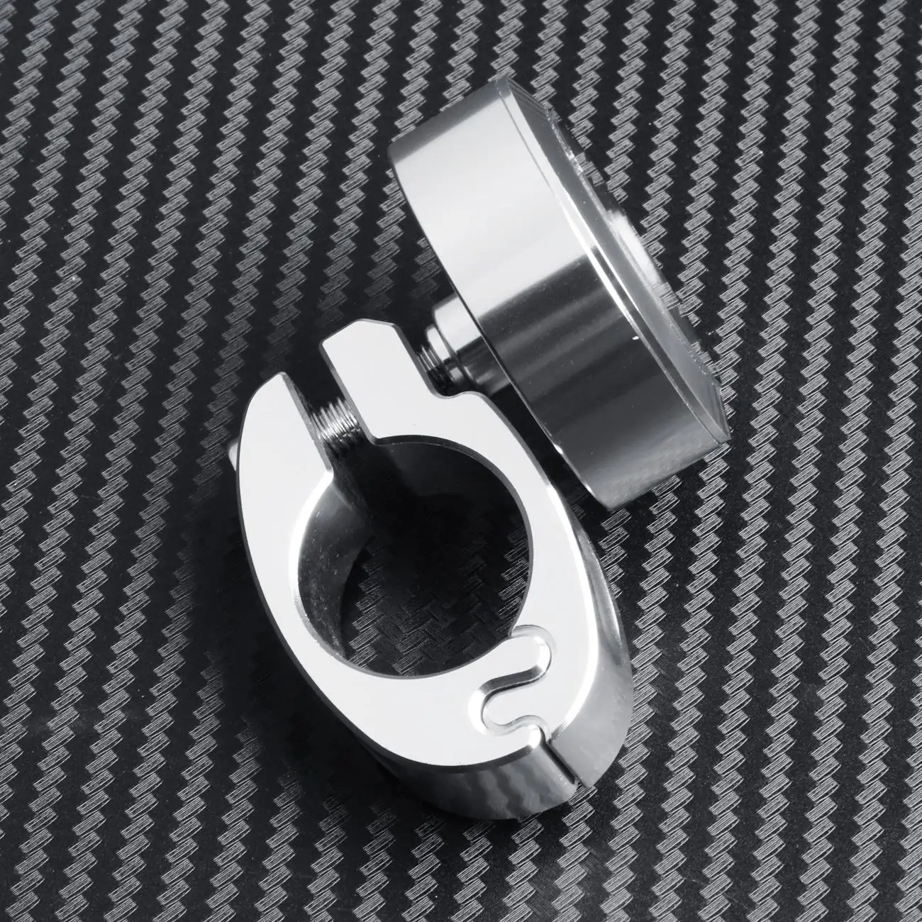 Top Motorcycle Watch Handlebar Clock Silver Waterproof for Rain Bar Mount Classic Cruisers Choppers Electric Bike EScooter Mini view 4