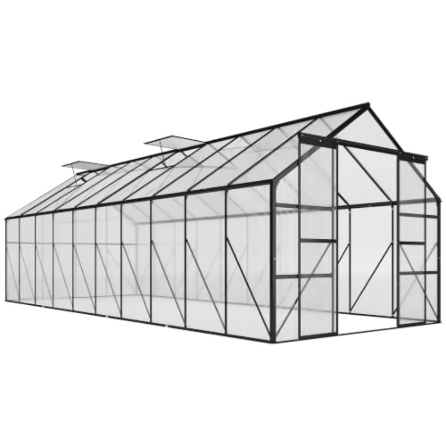 20' x 8' Polycarbonate Greenhouse Walk-in Aluminum Frame Clear