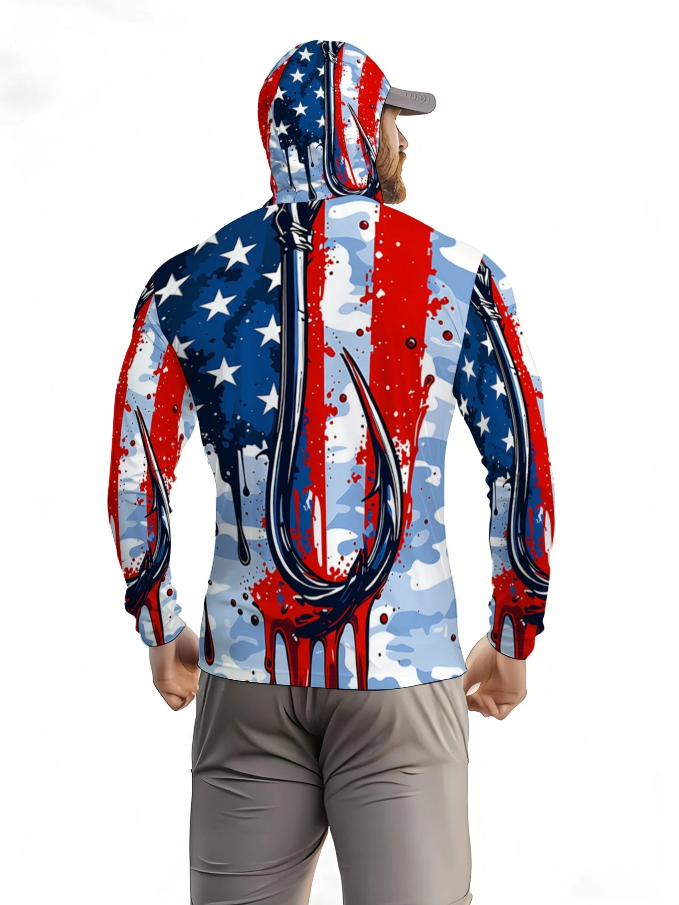 2026 Summer New Style Men's Long-Sleeved Shirt with 3D Star Pattern Print for Sports Comfortable Soft Breathable view 3