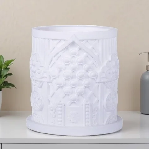 Castle Flowerpot Mold Candle Cup Silicone Mold Relief Vase Gypsum Molds Concrete Pen Holder Mould Plaster Storage Jar Home Decor
