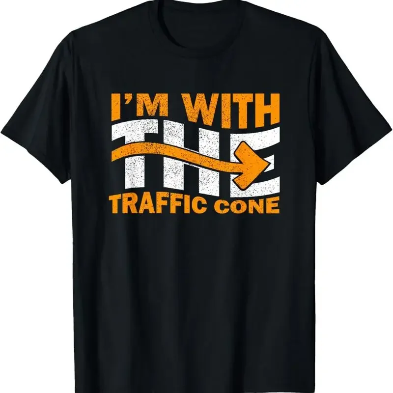 I'm With The Traffic Cone Costume Funny Halloween Couple T Shirt