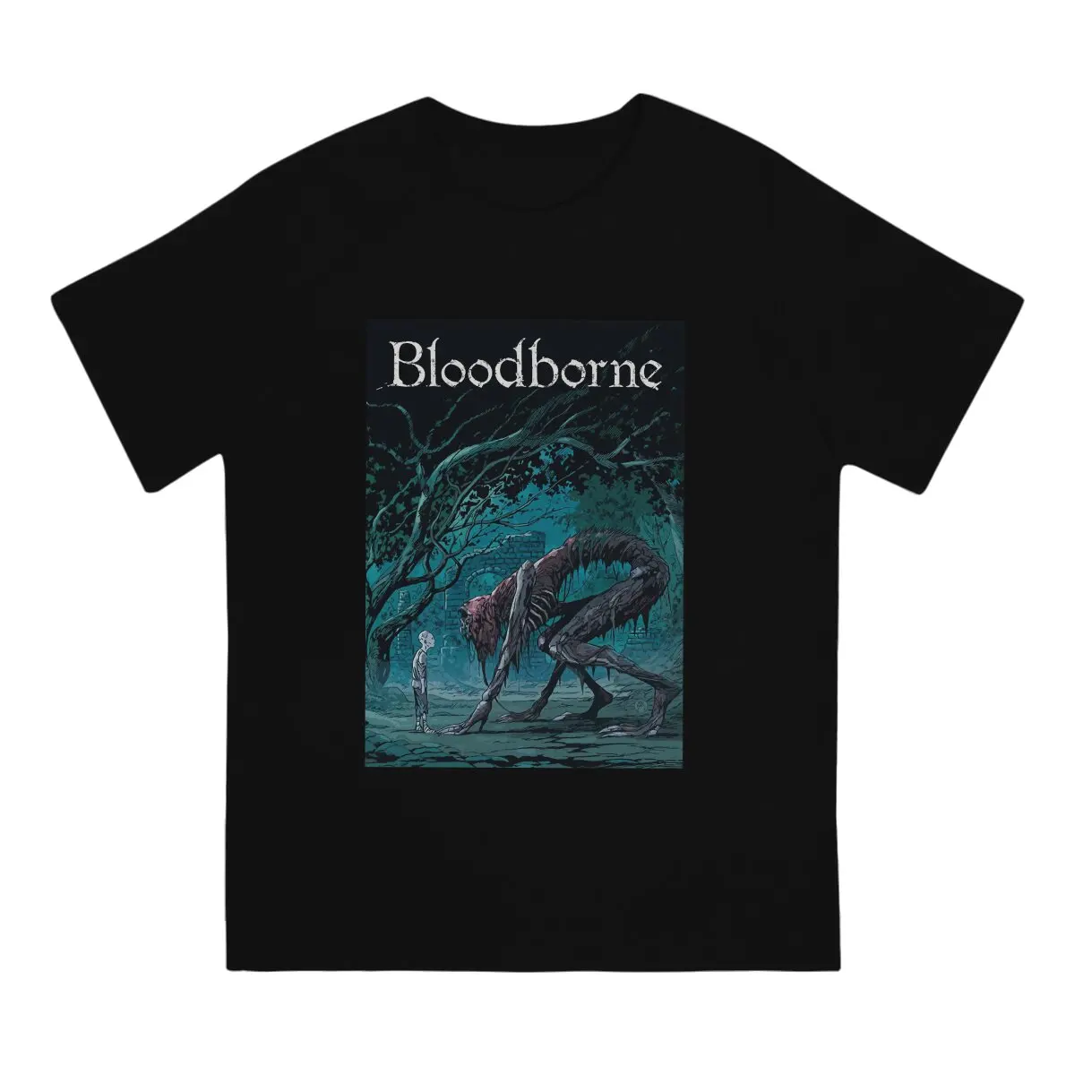 Blackborne Game T Shirts for Men Pure Cotton Amazing T-Shirt Crew Neck DARK SOULS Tees Short Sleeve Clothing Summer