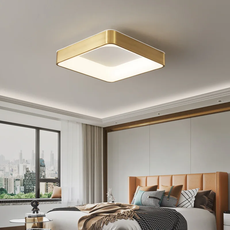 Imagem -03 - Luz de Teto Circular Nórdica Led Varanda Lights Modern Bedside Lamp Golden Square Lamps For Balcony Quarto de Criança Home Light