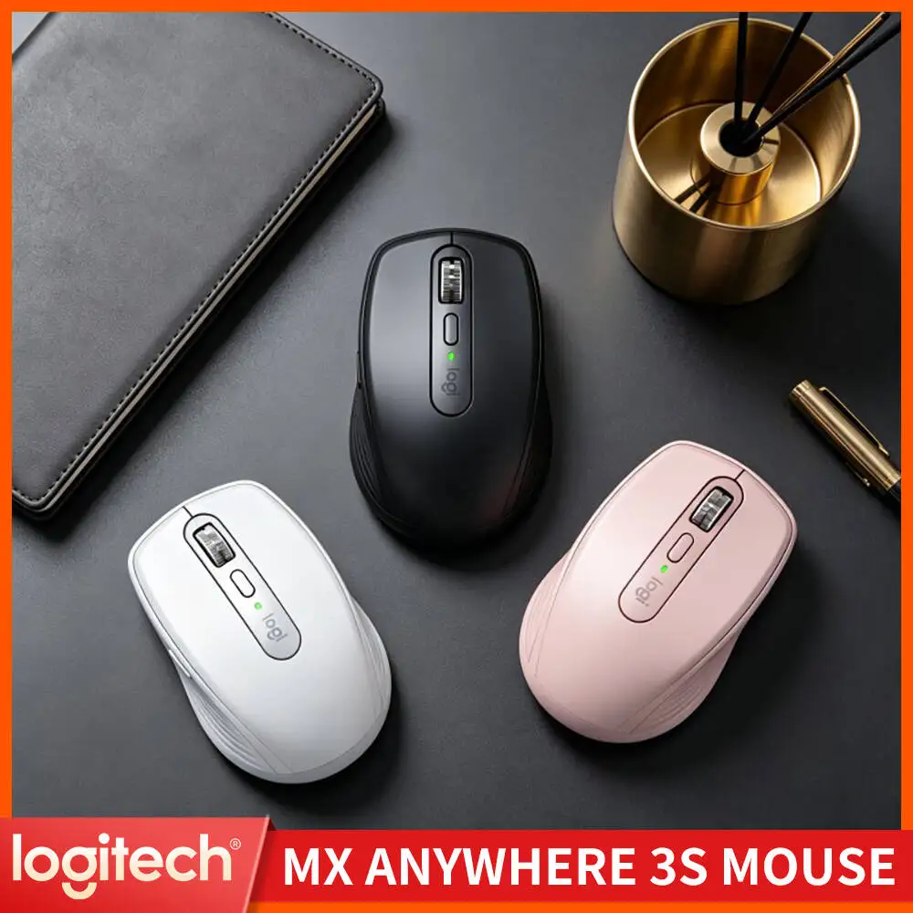 

Ergonomic MX Anywhere 3S - 8K DPI, 3-Device Sync, Silent Click, Ideal for Stationery Shop Office & Workshop Hall Work