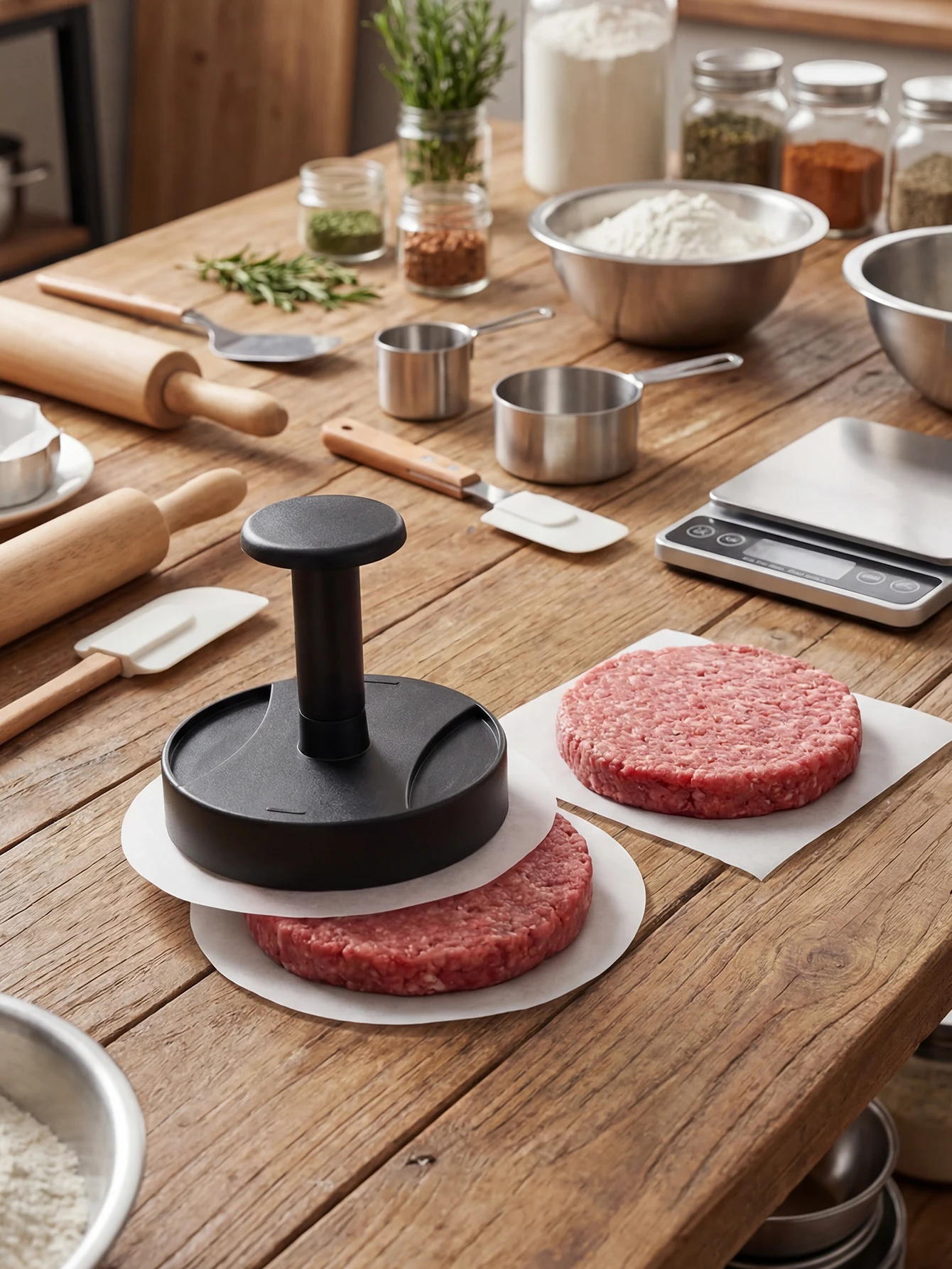 ABS plastic round hamburger meat press, meat pie press mould