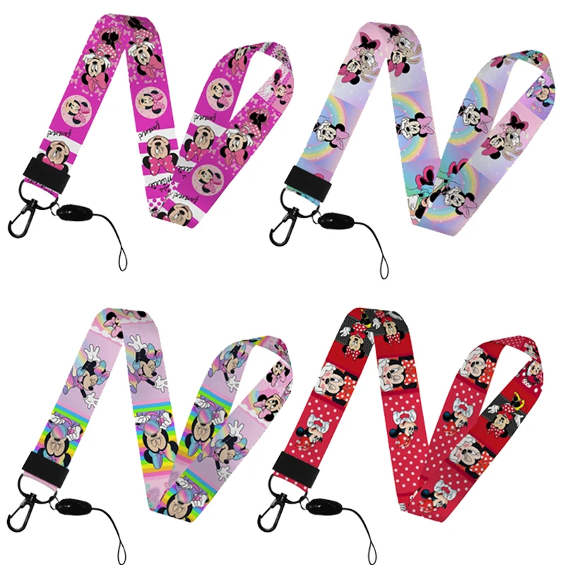 Disney Minnie pink  Lanyard Cartoons  Style Mobile Phone Lanyard Boys And Girls Cute Stitch Mobile Phone Straps