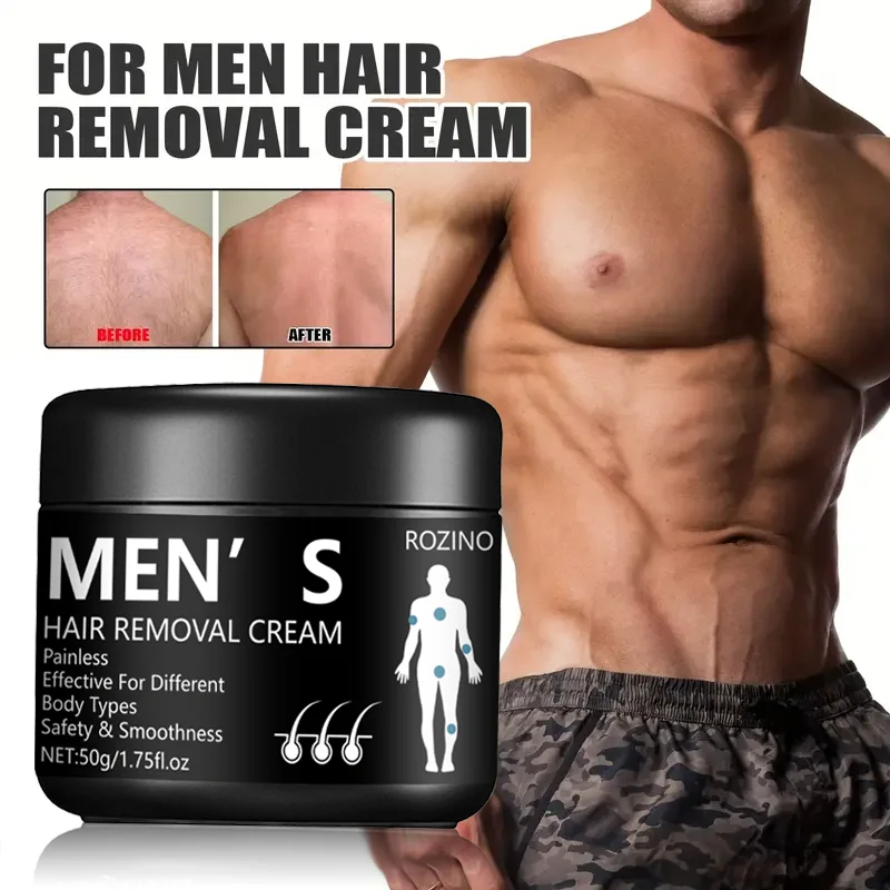 50g Men\'s Professional Hair Removal Cream, Men\'s Hair Removal Cream Painless, Suitable For Different Body Types And Parts, Easy