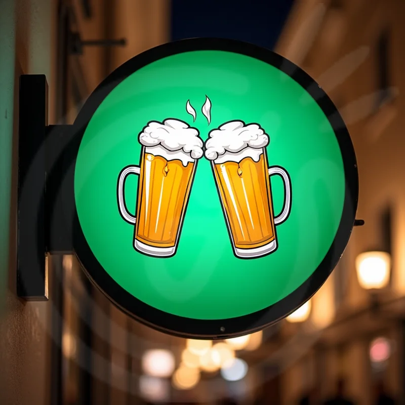 맞춤형 원형 아크릴 LED 라이트 박스 (매장 전면 방수 양면 야외 비즈니스 간판 벽걸이)