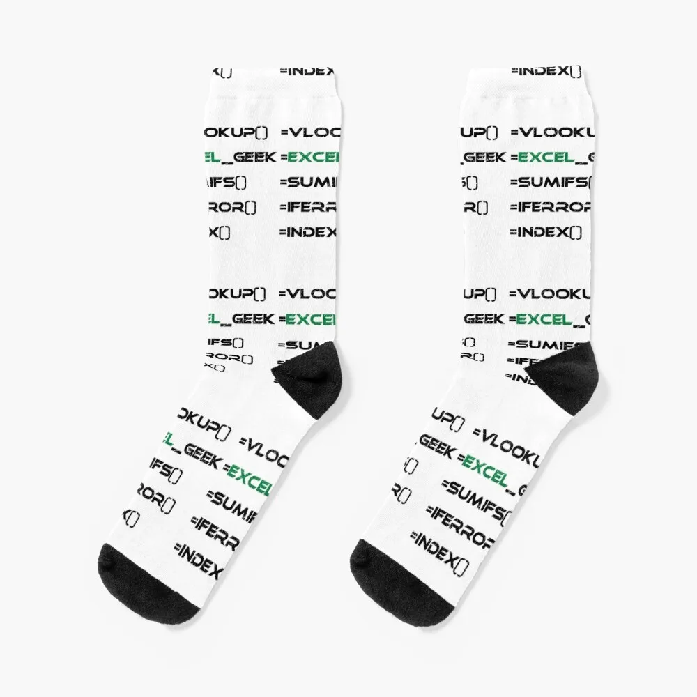 Excel geek lover formulas sumif vlookup match spreadsheet Socks crazy fashionable Socks For Women Men's