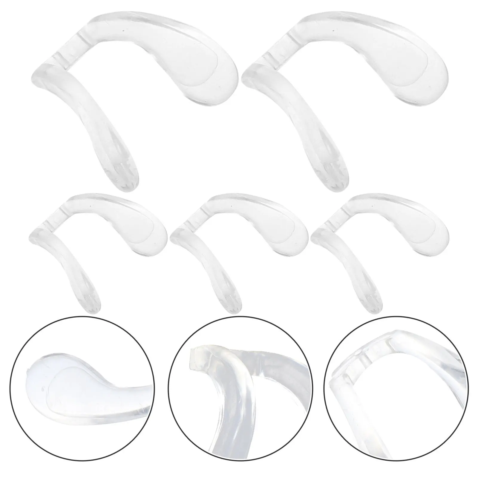 

5 шт. силиконовых накладок для носа для очков, маленькие, мягкие, нескользящие, сменные, комфортные, не оставляющие следов на коже