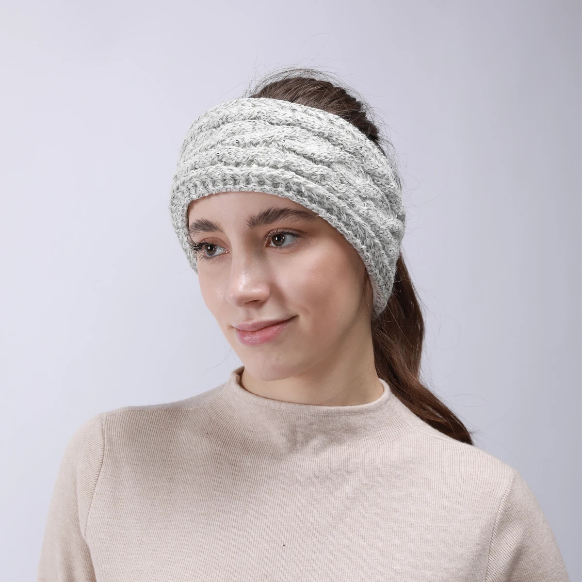

Women Cotton Blend Knitted Headband Solid Color Soft Elastic Fashionable Durable Minimalist Daily Makeup Outdoor Travel Use Wear