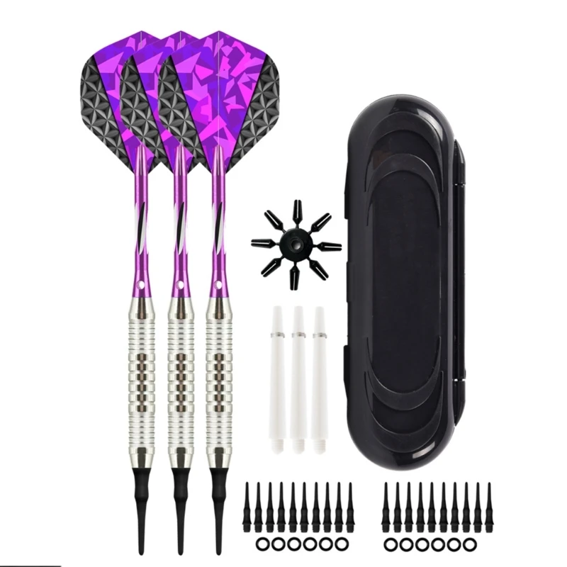 

3 Pack Soft Tip Darts Profession 18g Metal Darts Sets with Darts Flight Aluminum Shafts Portable O Rings Tool Darts DropShipping