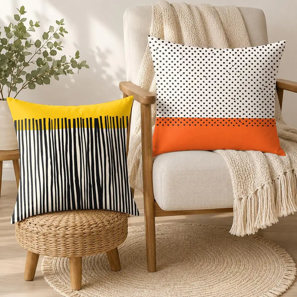 Mid Century Modern Pop Art Cushion Cover Square Decorative Throw Pillow 40x40cm For Sofa Bedroom Living Room Home Decor