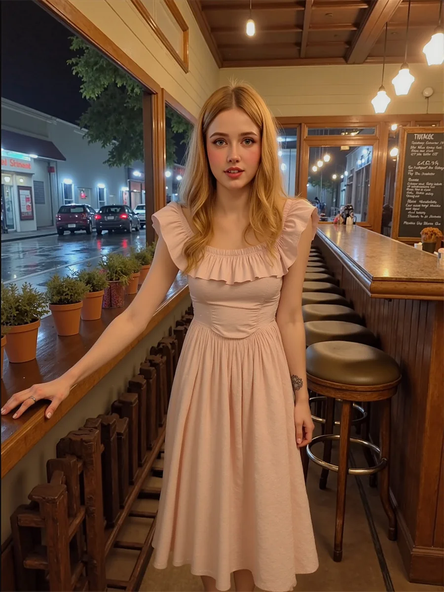 فستان نسائي وردي على طراز الأميرة على شكل حرف a بأكمام طويلة وأكمام قصيرة نصف كم وأكمام متوسطة وأكمام منتفخة #3