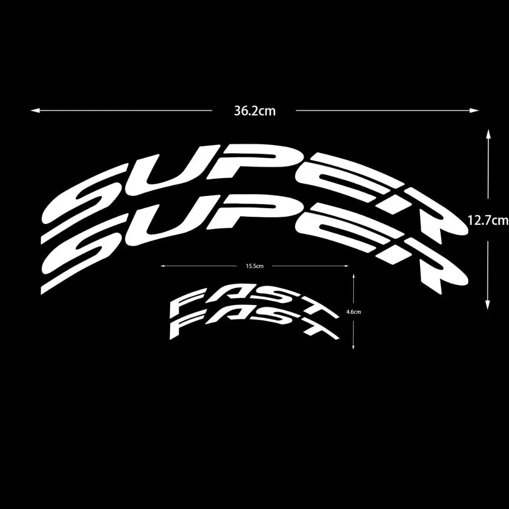 4-Piece Super Fast Bicycle Decal - Suitable for Personalized Text Decoration on Hub and Wheel Rim