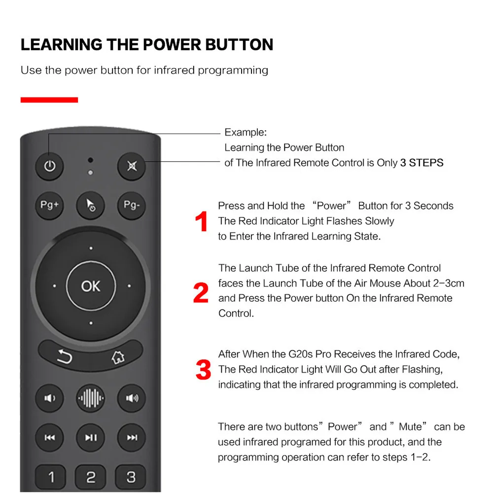 Remote Control Suara dengan Lampu Latar G20S 2.4G Mikrofon Mouse Udara Nirkabel Bluetooth Giroskop IR Belajar untuk Android Tv Box PC