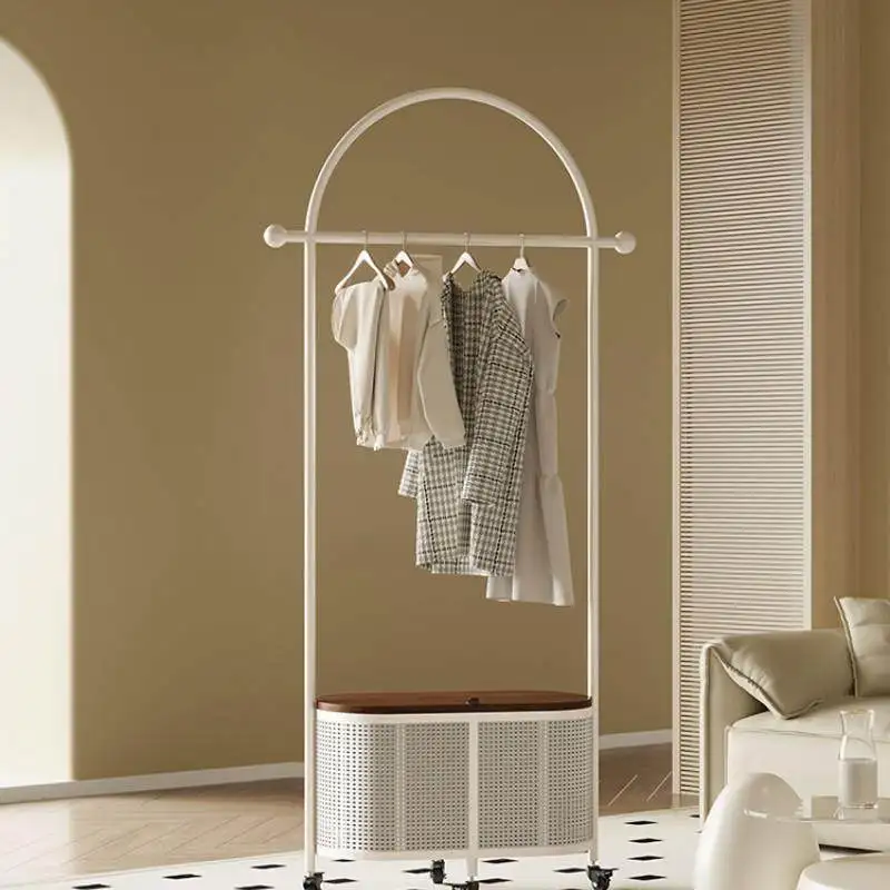 

French Internet Celebrity Cream Mobile Coat Rack Hanger Home Bedroom Hanger Storage