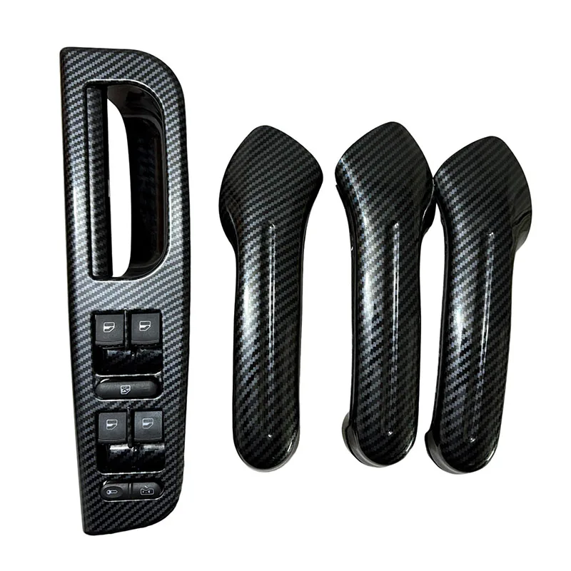 

Front Rear Left Right Door Handle Replacement Part Carbon Fiber Style Interior Grab Handle Set For VW Golf Jetta Bora MK4