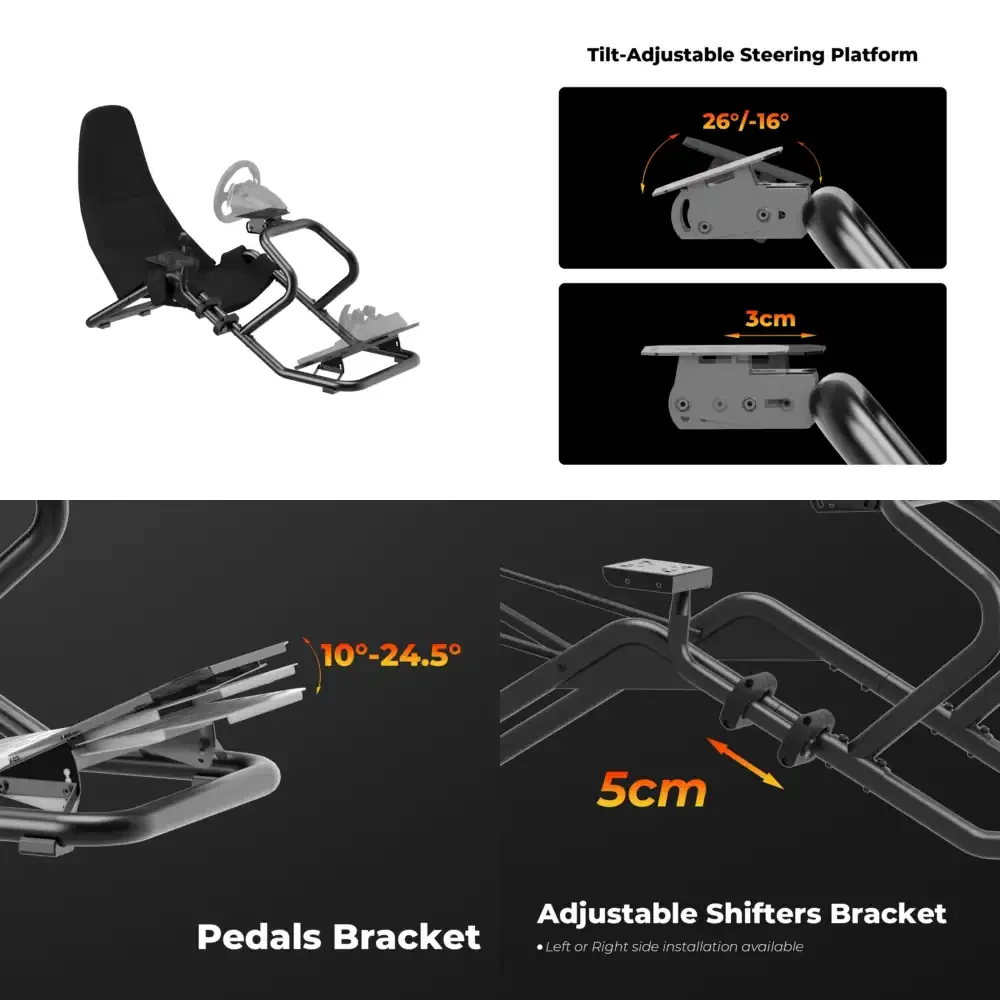 2026 Hot Sale  Fully Adjustable Racing Cockpit for Direct Drive Simulators with Robust Steel Frame for Fanatec Thrustmaster