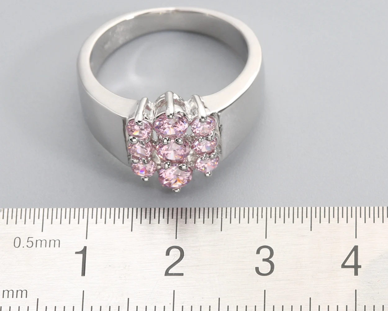 3*3mm Pink Kunzite6 925 Sterling Silver Ring Q0788-F