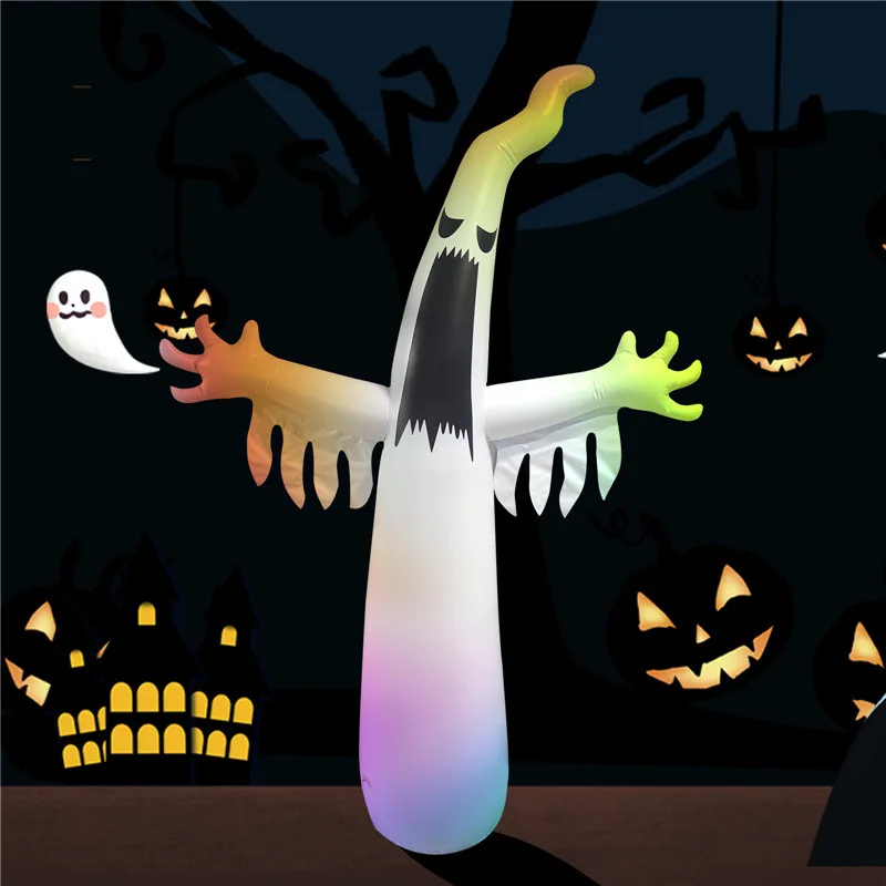 Inflatable Halloween Ghost Glowing Remote Control Flashing Ghost Horror Outdoor Courtyard Party Props Halloween Decoration