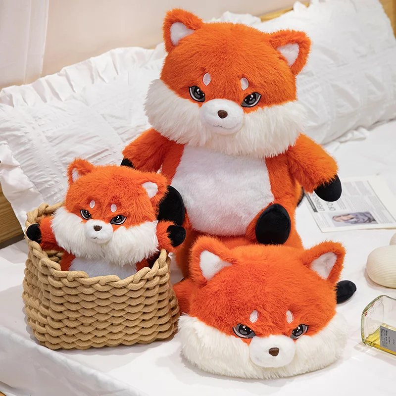 Soft Fluffy Fox Plush Toy Cute Cartoon Animal Fox Stuffed Doll Lover Valentine\'s Gift Kawaii Sofa Decor Pillows